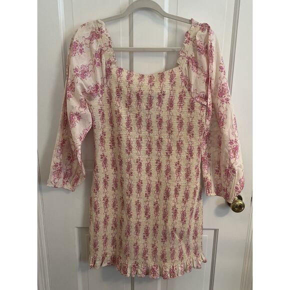 LoveShackFancy Pink and Cream Mini Dress - Picture 5 of 13